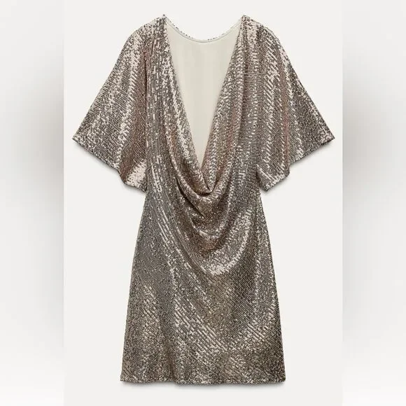 Zara short sequin dress - www.disolcolor.com